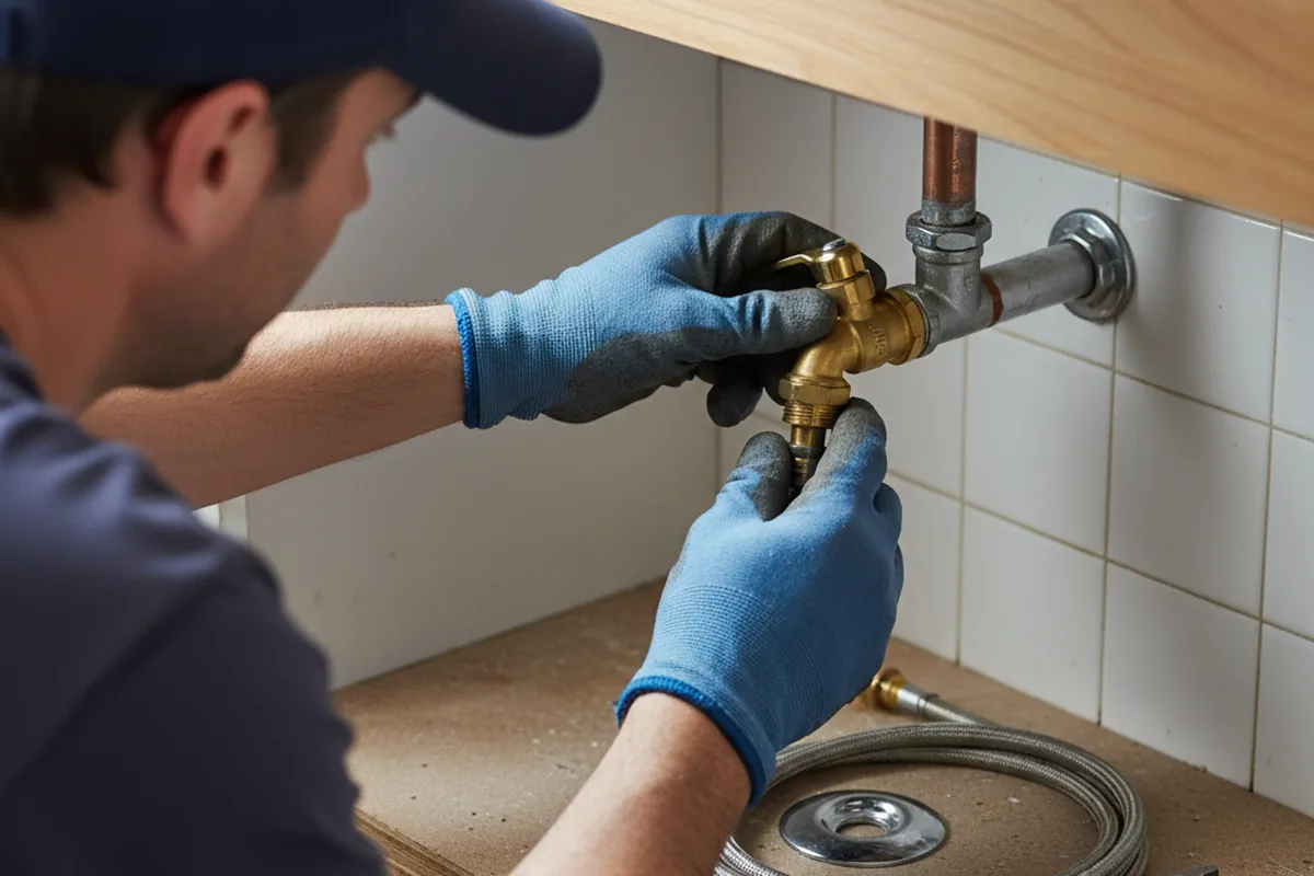 Shutoff valve and fitting work during Emergency Plumbing in Tougaloo
